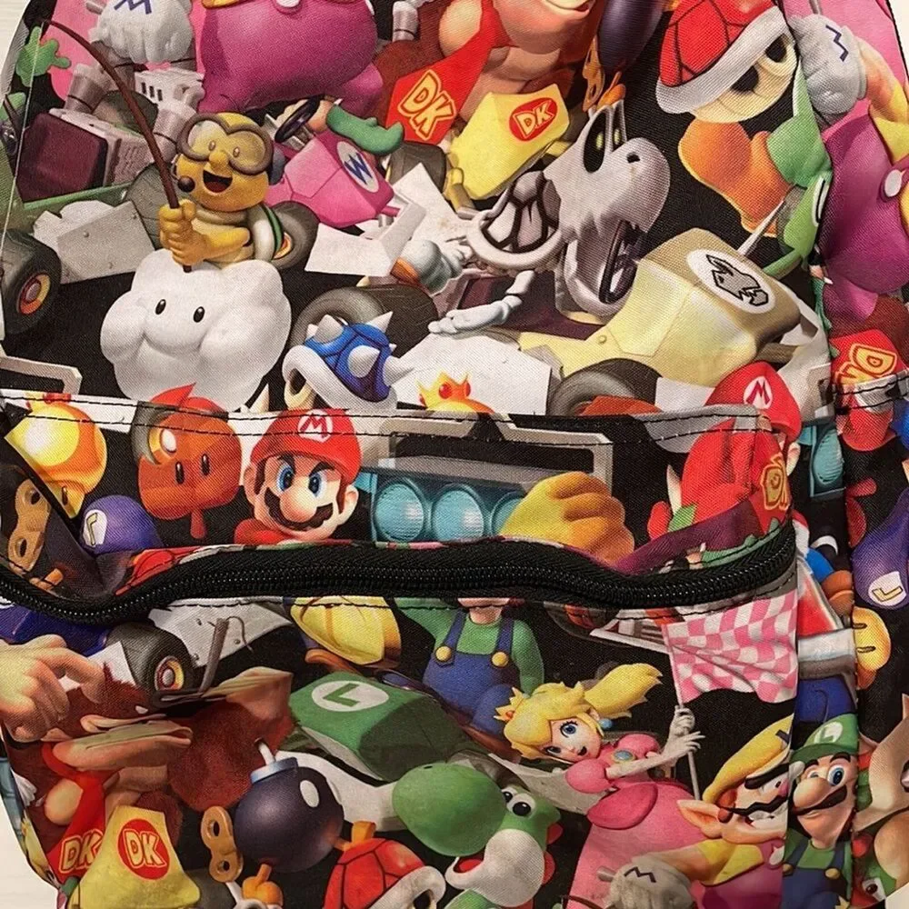 Nintendo 2017 Mario Kart Backpack School Book Bag Adjustable Straps